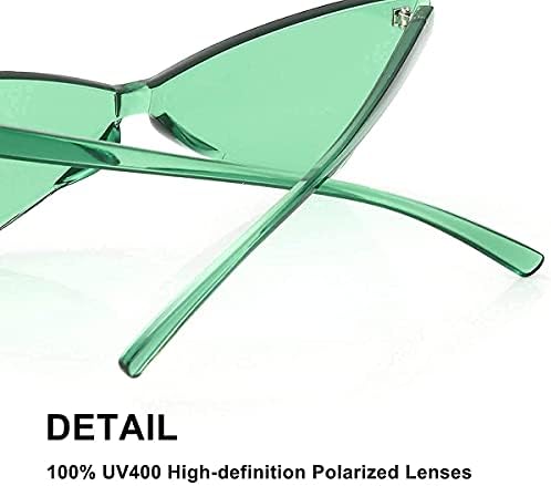 OLINOWL Triangle Rimless Sunglasses de uma peça de óculos de sol transparentes para mulheres e homens…