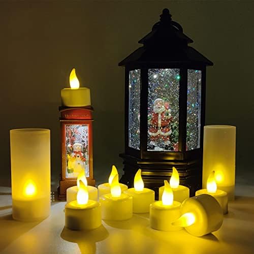 Yasenn Recarregável LEDs TEALIGHTS VELAS 12PCS EFEITO DE FLAM