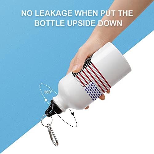 Bandeira americana feita com bastões de hóquei esportam garrafas de água de água a vácuo de alumínio reutilizável com tampas de caneca