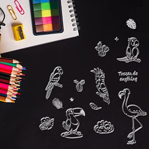 GLOBLELAND TOAN POMENCIMENTO FLAMINGO SILICONE CLARO SEBELOS VERMELHOS TROPICAL TROPICAL SEMPADOS PARA CARTOS FAZENDO DIY