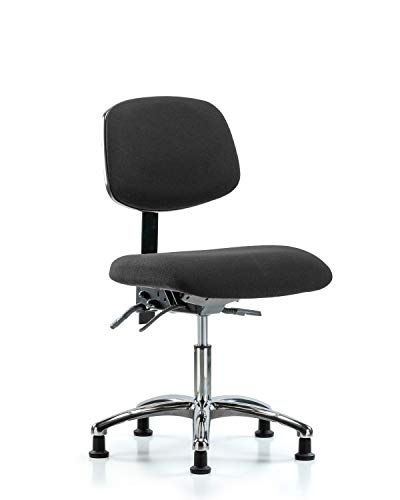 Labtech Seating LT40977 ESD FATER MALL HEIL CHOOM CROMENT BASE, ESD GLIDES, BLACK