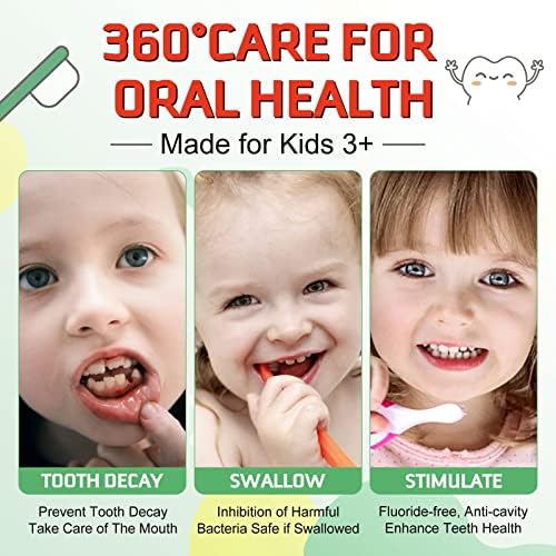 Pasta de dente de espuma crianças, creme dental de dentes em forma de U, creme de dentes de sabor aquático e enxaguatório bucal para cuidados odontológicos 60ml
