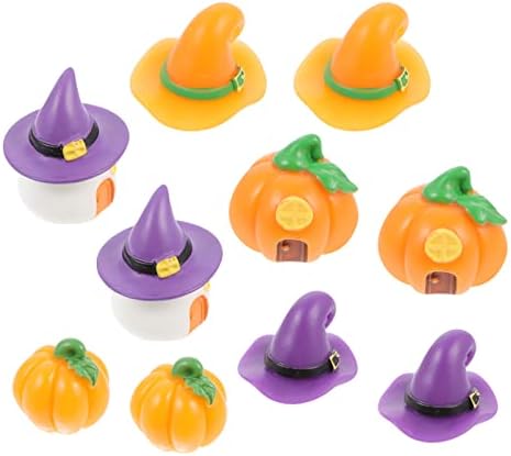 Nolitoy 50 PCs Halloween Paisagens em miniatura Acessórios de Halloween Mini adereços de abóbora de Halloween adereços