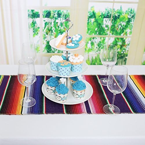 Koyal 14x84 polegadas Novo corredor de mesa mexicano autêntico Serepe Serape Colorful Listed Runner para banquete de festa de casamento ， pacote 12