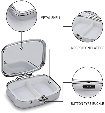 Howguu Metal Metal 2 Organizador de comprimidos Organizador Viagem Caixa de comprimidos compactos portátil compacta Caixa de comprimido fofa para segurar vitaminas/tylenol/peixe Óleo/comprimido para bolsa