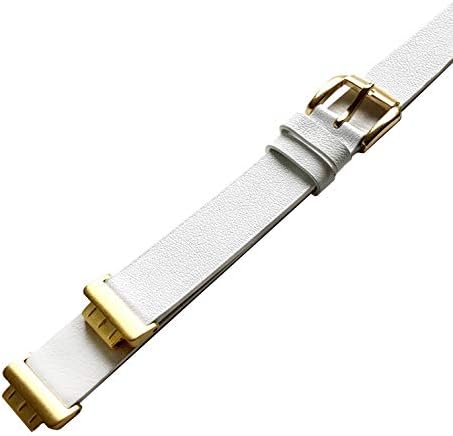 Nickston White Double Wrap Leather Band compatível com Fitbit Inspire e Inspire Fitness Tracker de Fitness duas vezes em torno