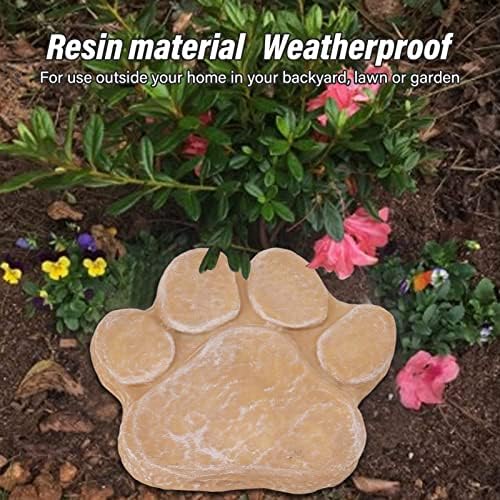 Zoega Dog Grave Marcador, Letas DIY Beautiful Beautiful European Style Europeu PAWPRINT MEMORIAL Stone para quintal para cachorro