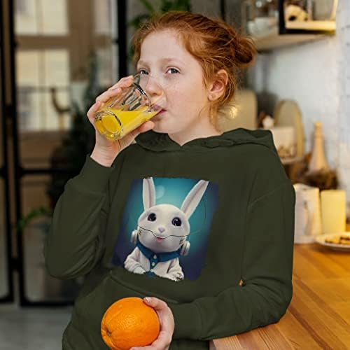 Bunny Design Kids 'Sponge Fleece Hoodie - Art Kids' Hoodie - Capuz engraçado para crianças