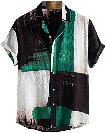 Camisa havaiana masculina de Xiqiam Mangas curtas de tamanho rápido de secagem na praia de férias camisas casuais