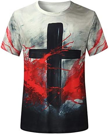 Camisetas de novidade masculina Jesus cruzar a fé de manga curta casual camisetas cristãs cross impressas esportes tênis