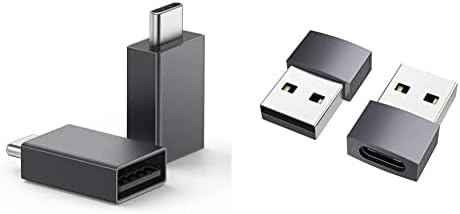 adaptador NONDA USB C para USB 3.0, adaptador USB C de lado a lado e adaptador USB C para USB, fêmea USB-C para masculino USB, fêmea