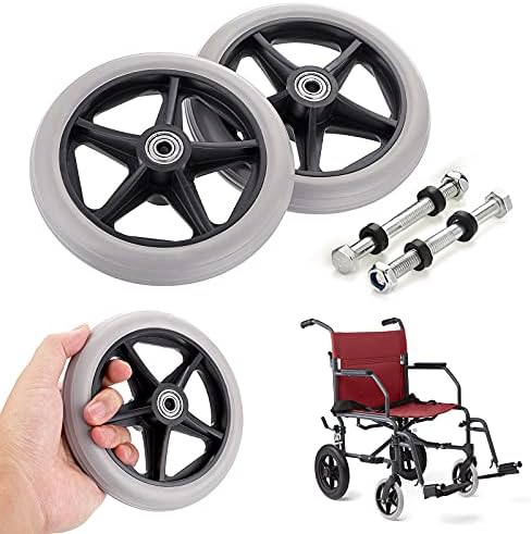 OwnMy 2pcs de 6 polegadas Rodas de cadeira de rodas de reposição de rodas de 6 polegadas Rolador Walker Walker Anti-SLIP SUBSTITUIÇÃO