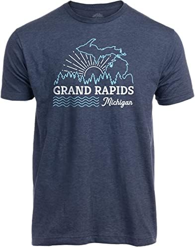 Cidades e locais de Michigan - T -shirt do Great Lakes State Midwest Mitten Pride para homens