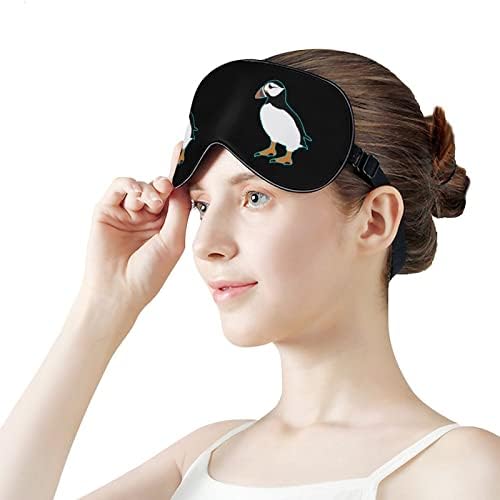 Máscara de olho de pássaro puffin Sleep Beldfold com blocos de cinta ajustável Blinder leve para viagem para dormir ioga