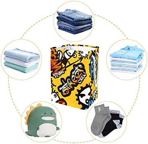 Cestas de lavanderia grandes de lavanderia amarela de lavanderia suja saco de armazenamento cestos com alças caixas de armazenamento dobráveis