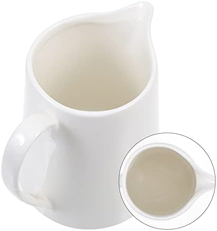 Recipientes de condimentos de hemotão jarro de creme de cerâmica com alça de xarope jarro jug café leite mel jarro de leite servidor de molho de molho xícara para cafés de cozinha restaurantes canecas brancas de café branco