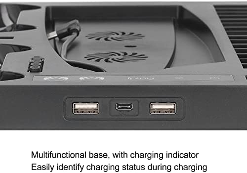 PS5 Stand e Estação de refrigeração, Dock de carregamento de controlador duplo PS5, Ventilador de resfriamento vertical do controlador