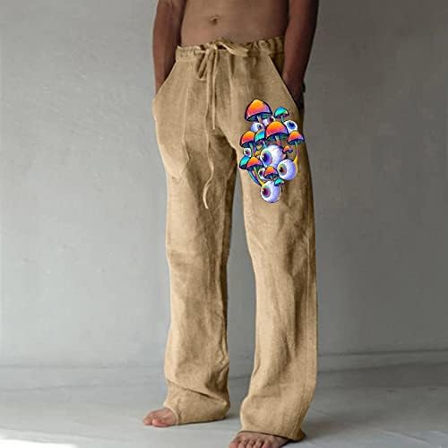 Calça casual de miashui homens homens moda moda casual bolso de laço para cima calças de tamanho grande 4 8 8
