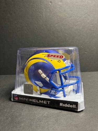 Tyler Higbee Los Angeles Rams assinou mini capacete PSA 9A25918 - Mini capacetes autografados da NFL