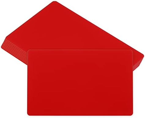 Cartões de visita de metal de 0,21 mm de Patikil, 20 pacote de nomes em branco Cartão de gravação de alumínio para cartões -presente DIY, vermelho