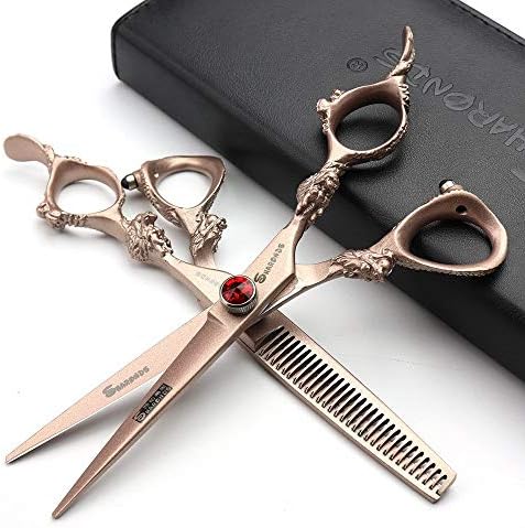 Tesoura de cabelo Profissional Hair Scissors Tesoura de cabelo japonesa 440c Aço inoxidável/Razor RAZOR [Bolsa de tesoura é um presente