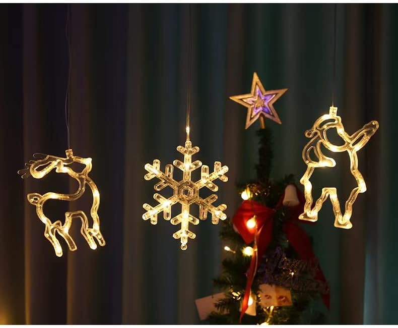 Decoração interna e externa de Natal pingente de acrílico de natal de natal liderou a luminosa decoração pingente de sucção festival