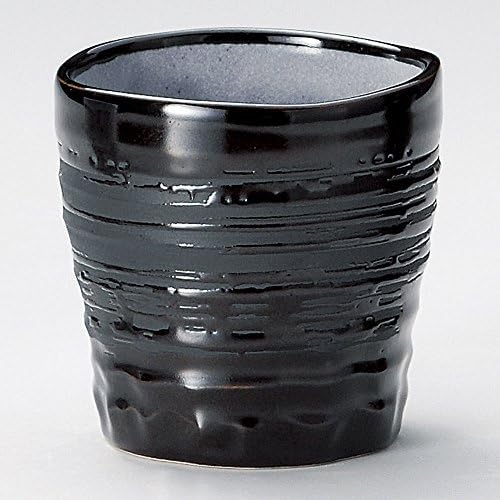 せ ともの 本 舗 American Glazed Brush Shochu Cup, 3,6 x 3,6 polegadas, 12,2 fl oz, 9,5 oz, xícara de shochu, restaurante,