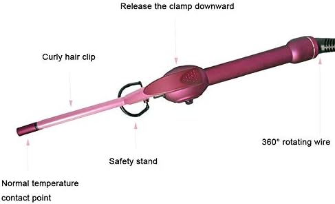 SDFGH Haircleler Curler de 9mm Curling Iron Curling Wand para homens/mulheres cabelos curtos/longos Pequenos cabelos crimper