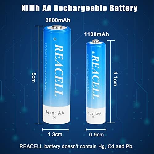 CEELL 16PCS Recarregam as baterias AAA, 1,2V 1100mAh de alta capacidade NIMH Triple AAA Baterias