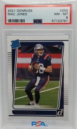 Mac Jones New England Patriots 2021 Donruss classificou o ROOKIE CARD 255 PSA 8 NM-MT