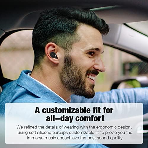Fones de ouvido sem fio boean mini fones de ouvido Bluetooth com caixa de carregamento 46h PlayTime Ipx8 Earbuds à prova d'água Controle de botões Deep fones de ouvido de baixo