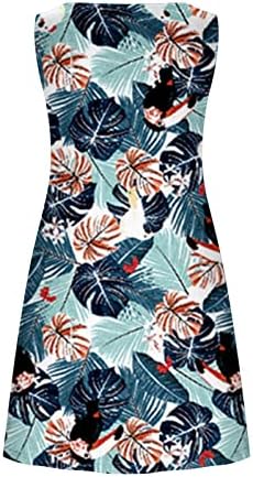 Vestidos de verão para mulheres 2023 praia camiseta floral bolsos casuais bolsos de tanque boho