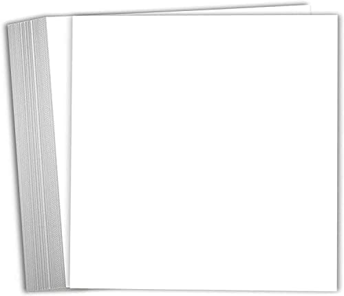 Hamilco White Cardstock Scrapbook Papel 12x12 65 lb Card de cartão de capa - 25 pacote
