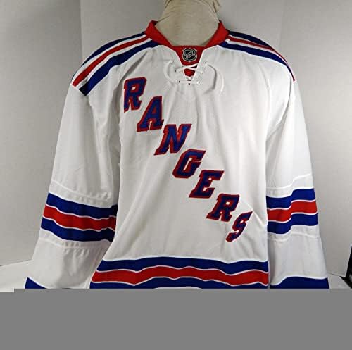 O jogo em branco do New York Rangers emitiu White Away Jersey Reebok 58 DP40499 - Jogo usado NHL Jerseys