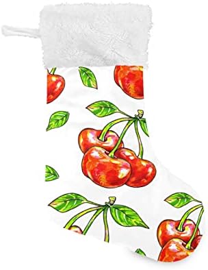 Meias de natal alaza cereja sweet clássico personalizado grande decorações de meia para férias em família decoração de festa 1 pacote, 17.7
