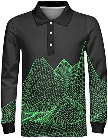 Camisas pólo gráficas do ZDDO Mens, Arte da rua 3D Vintage Button Button Músculo Slim Slim Fit Sports Sports Novelty camisa