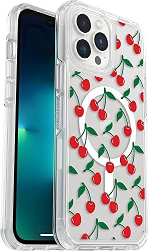 OtterBox Symmetry Clear Series+ Caso com MagSafe para iPhone 13 Pro Max & iPhone 12 Pro Max - embalagem não -Retail - Cherry no