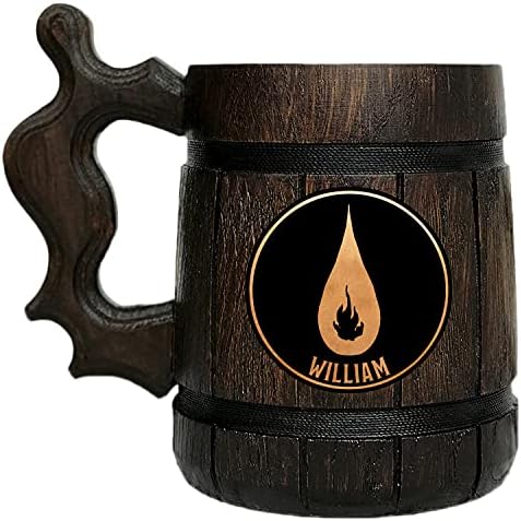 BARDEDMUGS Dungeons & Dragons Feiticor Cerveja Caneca. D&D Wooden Tankard. Presente personalizado para ele. Stein personalizado.