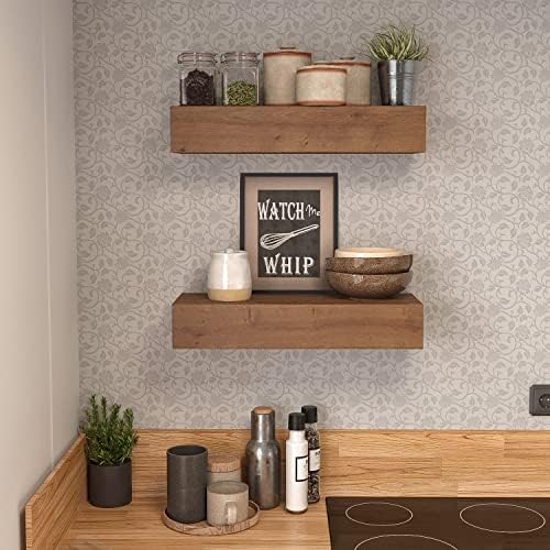 Prateleiras flutuantes de parede - prateleira de parede de madeira rústica para banheiro de cozinha - prateleiras artesanais