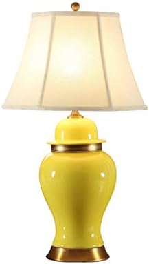Nhuni simples American Ceramic Table Lamp Hotel Amarelo Sala de estar da sala de cabeceira da cama Queen