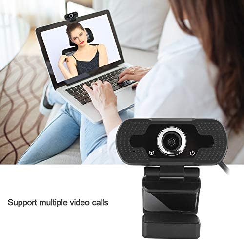 W8 1080P Webcam preto, câmera de computador USB com microfone embutido, plug and play, para PC Laptop Desktop Video Call