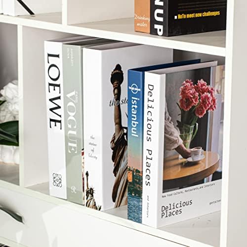 Engyas 5 PCs Faux Books for Decoration, Designer Luxo Livros decorativos falsos modernos para decoração de estante de livros