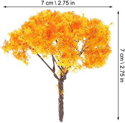 Doitool 10pcs Artificial Flower Tree Dollhouse Modelo de flores Modelo de árvore ferroviária Diorama Jardim Layout Arquitetura Trees