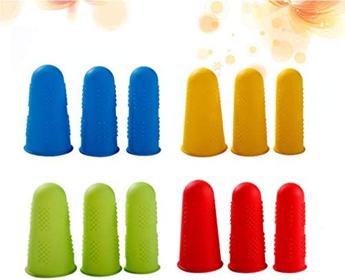 LioBo 12pcs Protetores de dedo de silicone Anti -Hot Tonding Caps Resistente ao calor Pedir guardas de dedos CUF
