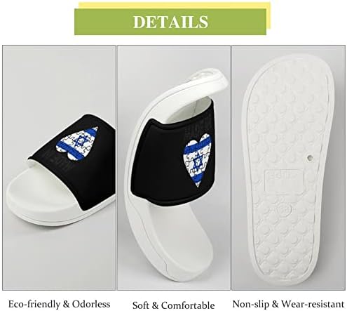 Feito em sandálias de Israel House não deslizam chinelos de dedo do pé para massagem banho de chuveiro