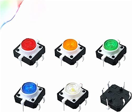 Micro comutadores 5pcs com lâmpada Luz de toque de luz interruptor 12 * 12 * 7,3 mm com micro interruptor lâmpada de toque de luz de