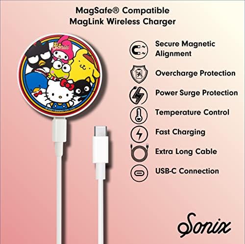 Sonix Hello Kitty e Friends Sticker Case + Maglink Charger + USB-C Adaptador para Magsafe iPhone 12/12 Pro