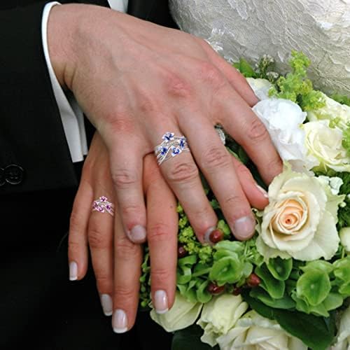 2023 Novo anel de tinta colorido de engajamento feminino de cola de cola com anéis de diamante, filha alta e baixa anel