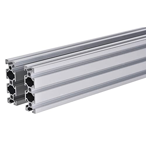 2PCS 20 Série T Slot 2060 Perfil de extrusão de alumínio 39.4 '', Rail linear padrão europeu padrão para peças de impressora
