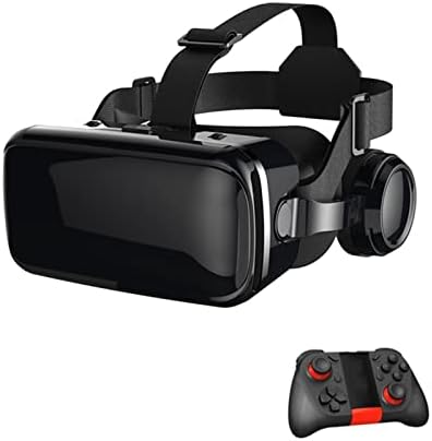 Fone de ouvido nuopaiplus vr, 3D VR Glasses Realidade virtual Headset Capacete inteligente para smartphones de smartphones móveis inteligentes binóculos de videogame com controladores